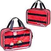 Storage Carrying Bag for Tonies 2 Characters, Travel Case for Tonie Figures, Up to 34 Pieces (Black/Red, Large)