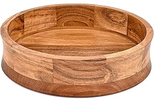 Kaizen Casa Natural Acacia Wood Decorative Bowl – Handcrafted Wooden Centerpiece for Coffee Tables, Dining Rooms & Entryway S