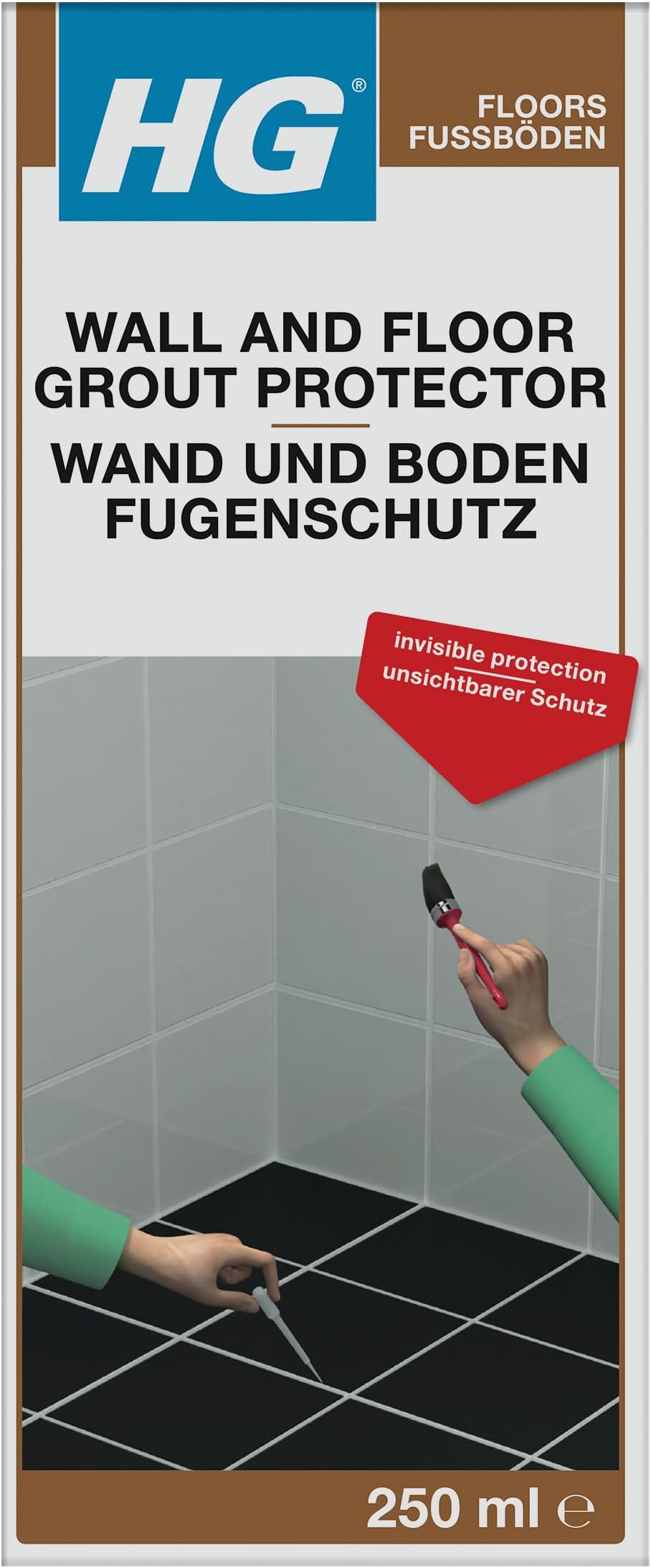 HG Grout Protector Sealant 250ml - Waterproof Tile Grout Sealer Anti Stain