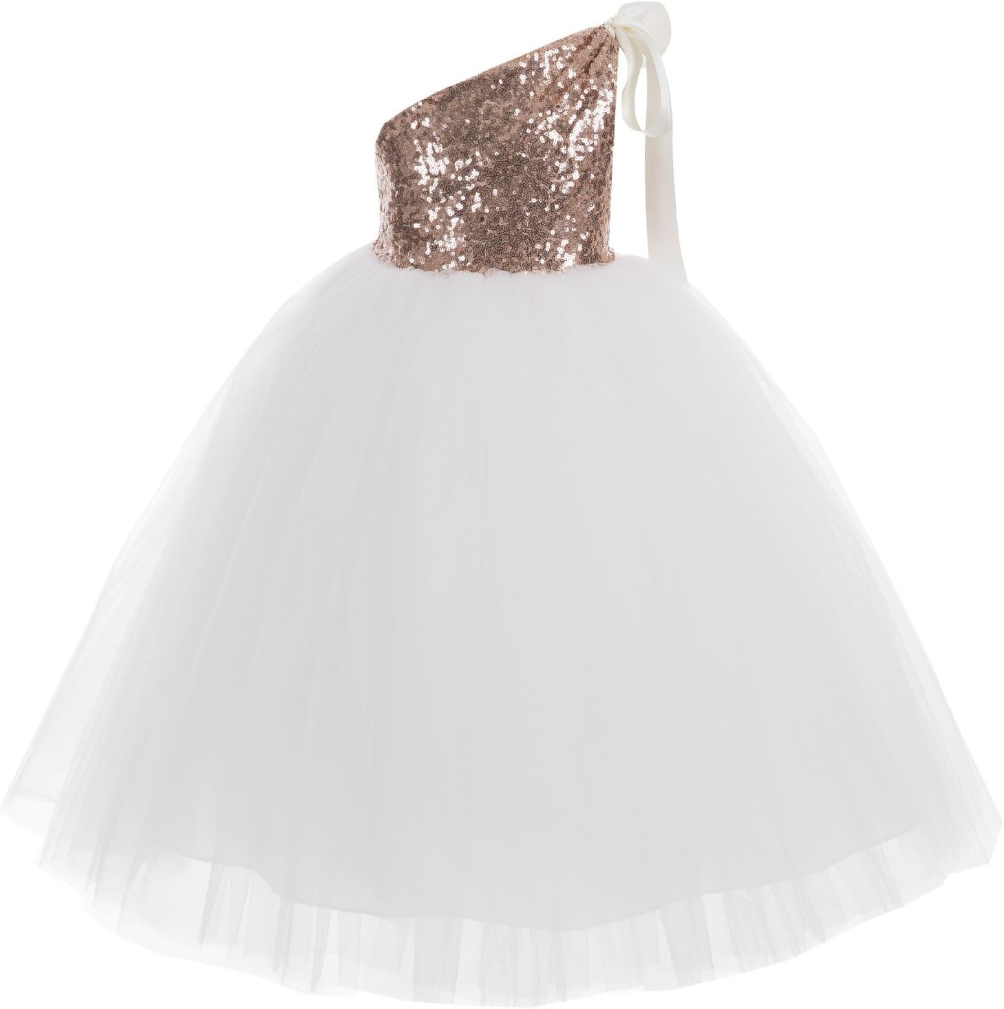 One-Shoulder Sequin Tutu Flower Girl Dress Corset Dress Wedding Pageant Dresses Ball Gown Tutu Dresses