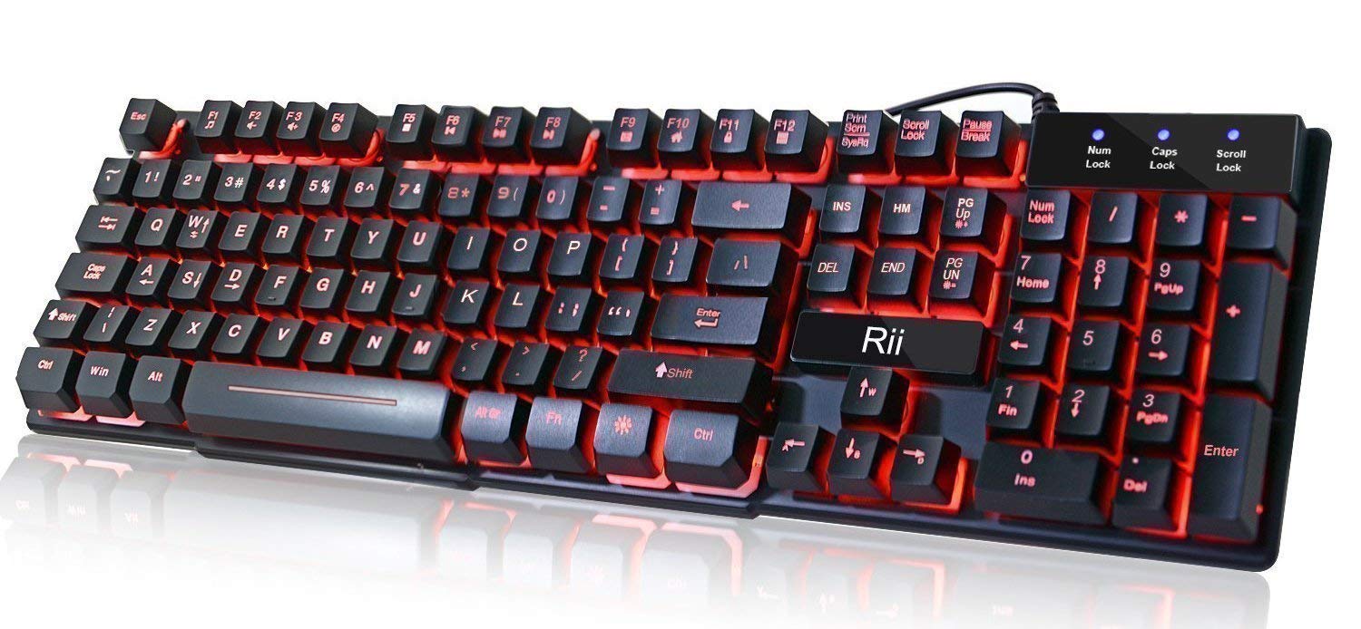 Teclado Mecanico Rii RK100 3 Colors LED Feeling USB Wired Mu