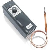 W1609-101 Thermostat Temperature Controller Refrigeration Remote Bulb TH-1609, from -30 Degrees F to 90 Degrees F, 5 Ft Capillary (-34 Degrees C to 32 Degrees C)