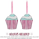 Anniversary House Pink Glitter Candles Set 12 with Holders 7.5cm Premium Cake view 4