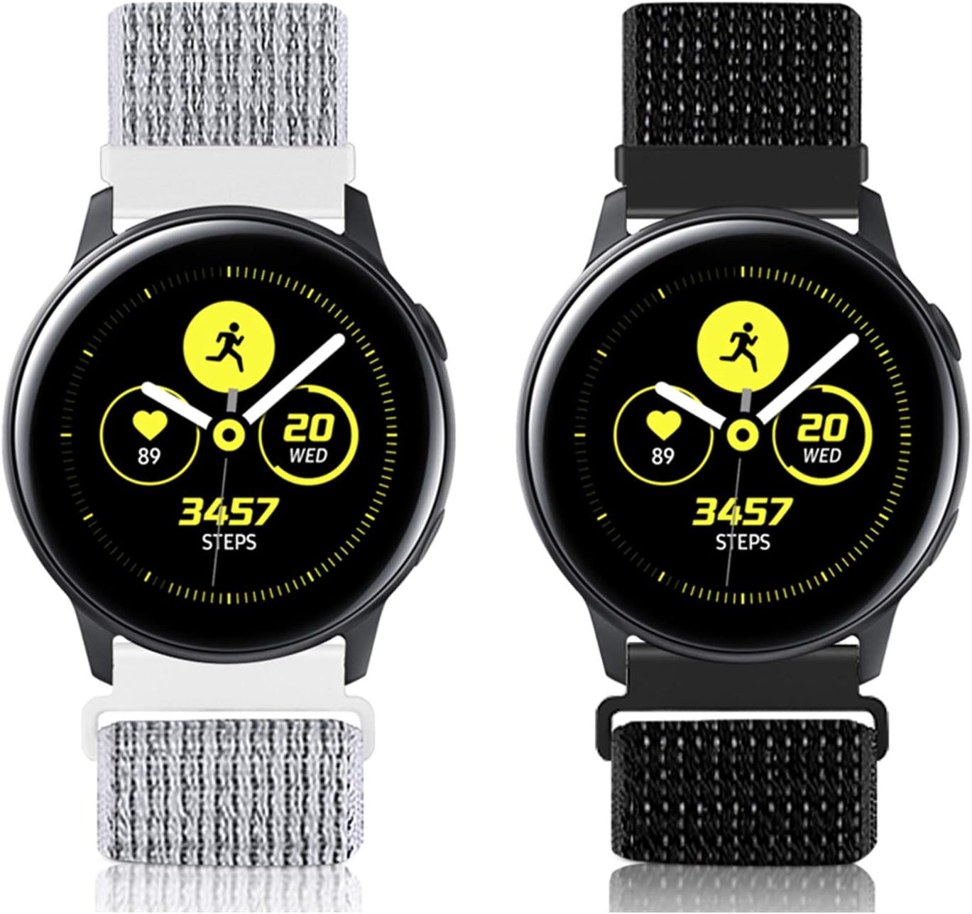 KIBDSNG Nylon 20mm Watch Strap Compatible with Garmin Vivoactive 6/5/3/3 Music/Forerunner 55/165/245/645/Venu/Venu 2 Plus,Sport Replacement Band for Samsung Galaxy Watch 7/6/5/4/FE 40mm 44mm