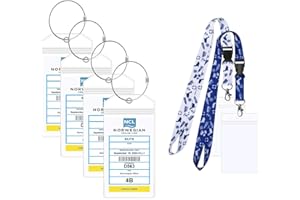 NCL Luggage Tag Holders & Cruise Lanyard Fit for Printed (Not Mailed) Norwegian NCL Cruise Ships & Tags Cruise Essentials 202