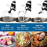 Aucma 7L Stand Mixer Tilt-Head 1400W with Dough Hook Whip Beater Black view 4