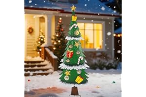Hausse Christmas Tree with Stakes, 36" Outdoor Christmas Decoration with Tinkling Bells, Metal Xmas Tree Yard Signs, Holiday New Year Winter Home Decor for Garden Lawn Pathway Patio