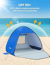 Glymnis Pop Up Beach Tent 1-2 Person UV Protection 185x140x115cm view 5