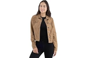 Suko Jeans Women’s Stretch Denim Trucker Jacket, Fitted Button-Front Jean Jacket
