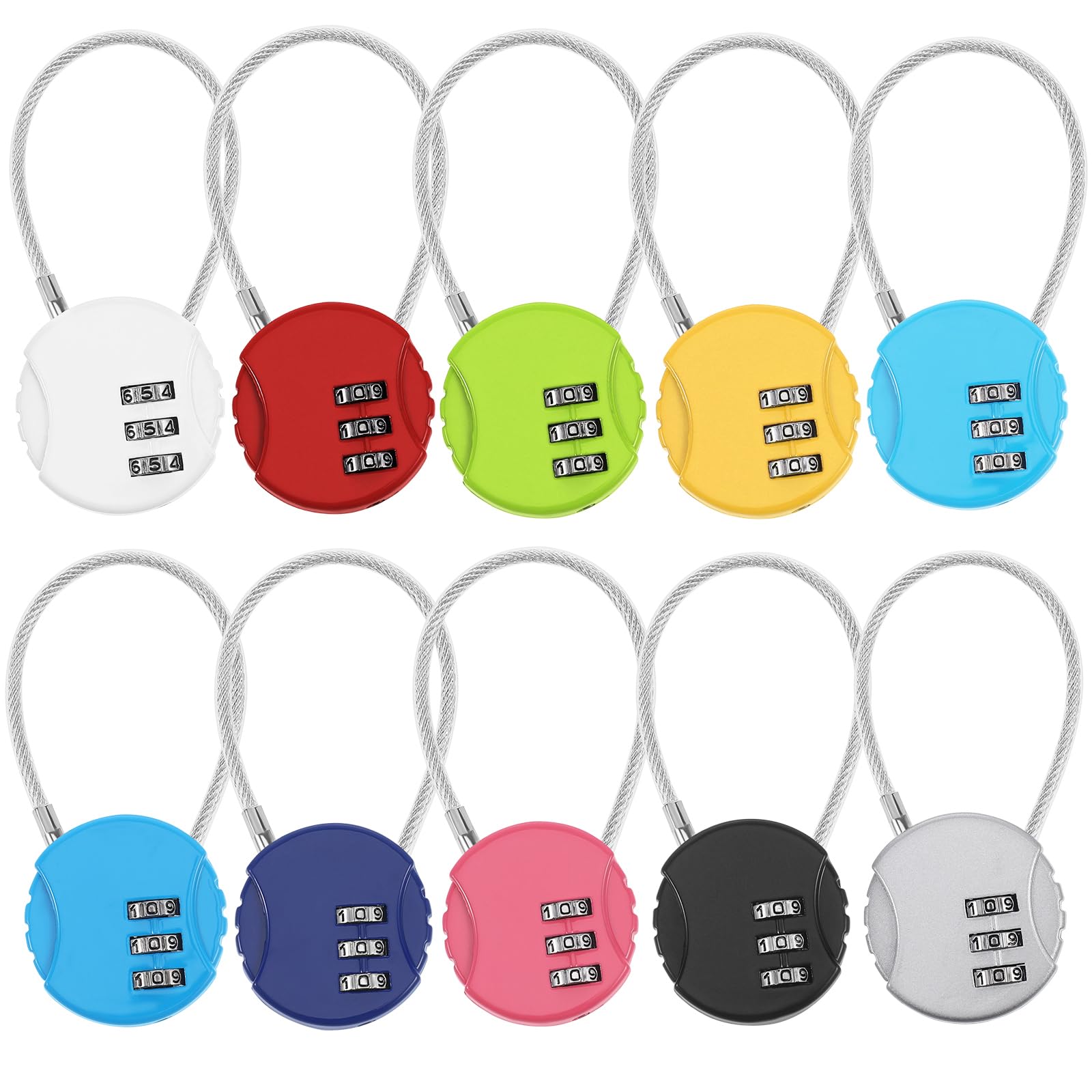 Gadpiparty 10 Pcs Combination Lock 3 Sets of Passwords Luggage Locks er Suitcase Small Combination for Travel Outdoor School Gym Sports Backpack