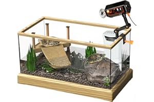Okköbi Turtle Aquarium Kit Series - New - Aquatic Turtle Tank with Filter and Light + Turtle Basking Platform, Small Turtle Tank for Baby & Juvenile Turtle, Perfect Turtle Starter Kit for Kids