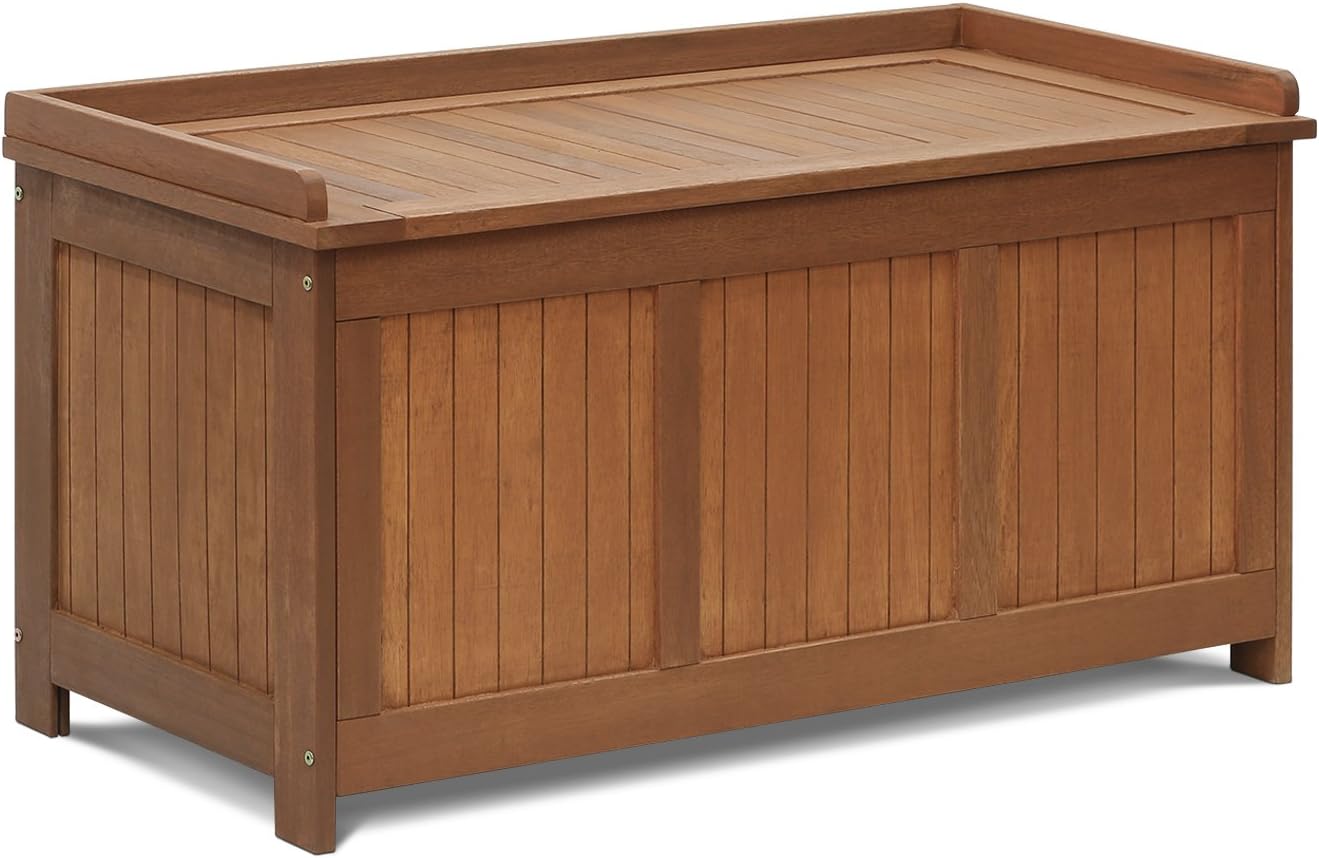 Furinno Tioman Outdoor Hardwood Deck Box, Natural - Image 5