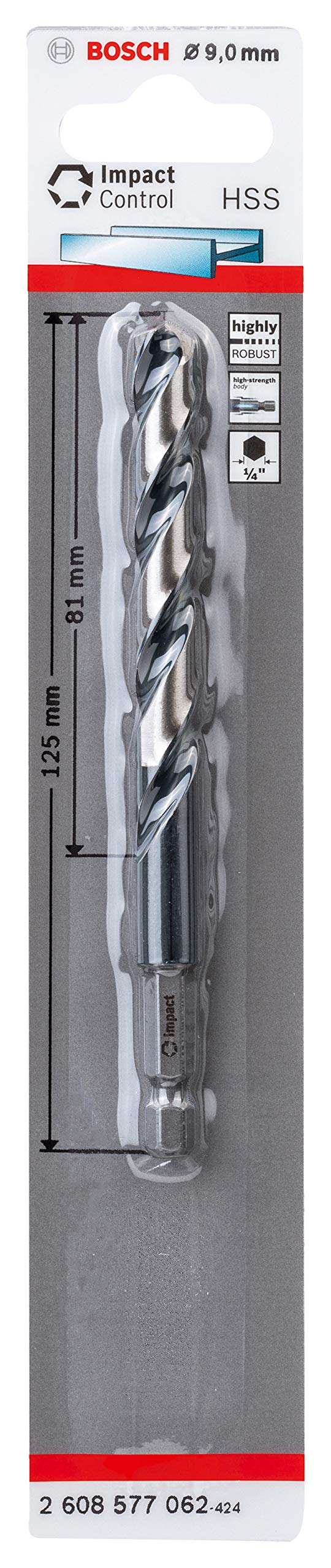 Bosch Professional Impact Control HSS Twist Drill Bit (for metal, 9 x 81 x 125 mm, accessories for impact drills)