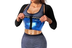 DYUAI Sauna Shirt for Women Weight Loss Sauna Suit for Women Waist Trainer Sweat Vest Workout Body Shaper Zipper