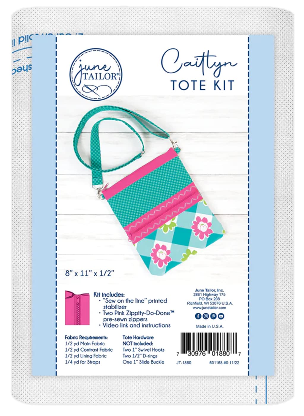 June Tailor Caitlyn Tote Kit Quilt As You Go 2023 Collection (JT-1880-Pink)