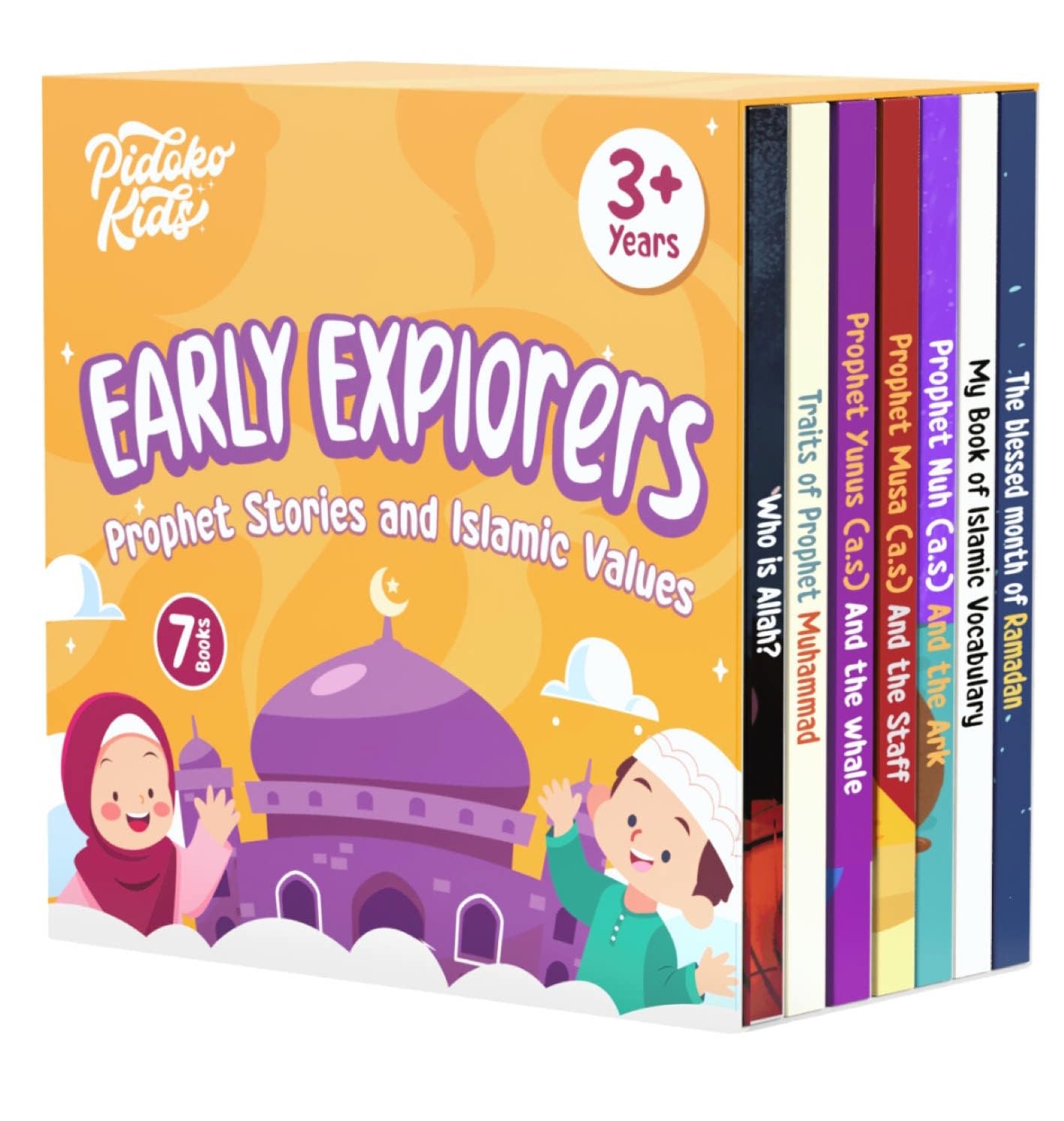 Photo 1 of Pidoko Kids Islamic Books for Children - Set of 7 - Prophet Stories, Ramadan, Islamic Vocabulary and More - for 3+ Year Olds