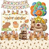Capybara Birthday Decorations，Capybara Party Supplies，Capybara Party Decorations，Capybara Party Supplies Include Balloons,Backdrop,Banner, Cake Toppers,Tablecloth