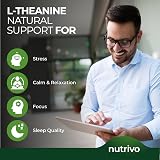 Nutrivo L Theanine 400mg 120 Vegan Capsules UK Made 4 Month Supply view 5
