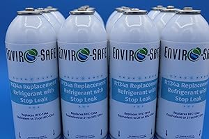 CMEBIZ R134a Replacement with Stop Leak| Case of 12 Cans with Piercing Valve for AC Recharging