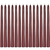 Howemon 14 Pack Dark Red Taper Candles 12 Inch Tall 3/4 Inch Thick Burn 10 Hours (Burgundy)