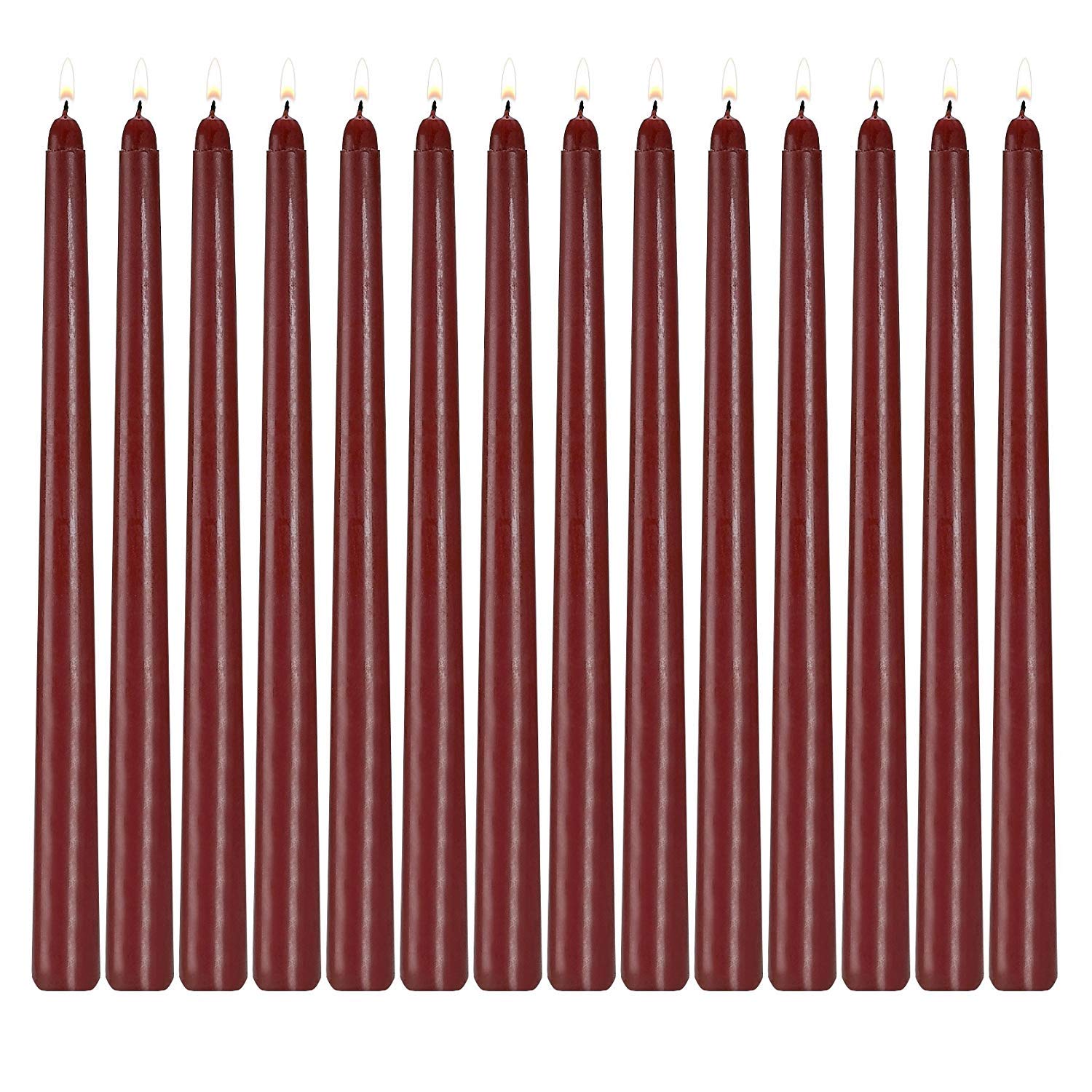 Photo 1 of Howemon 14 Pack Dark Red Taper Candles 12 Inch Tall 3/4 Inch Thick Burn 10 Hours (Burgundy)