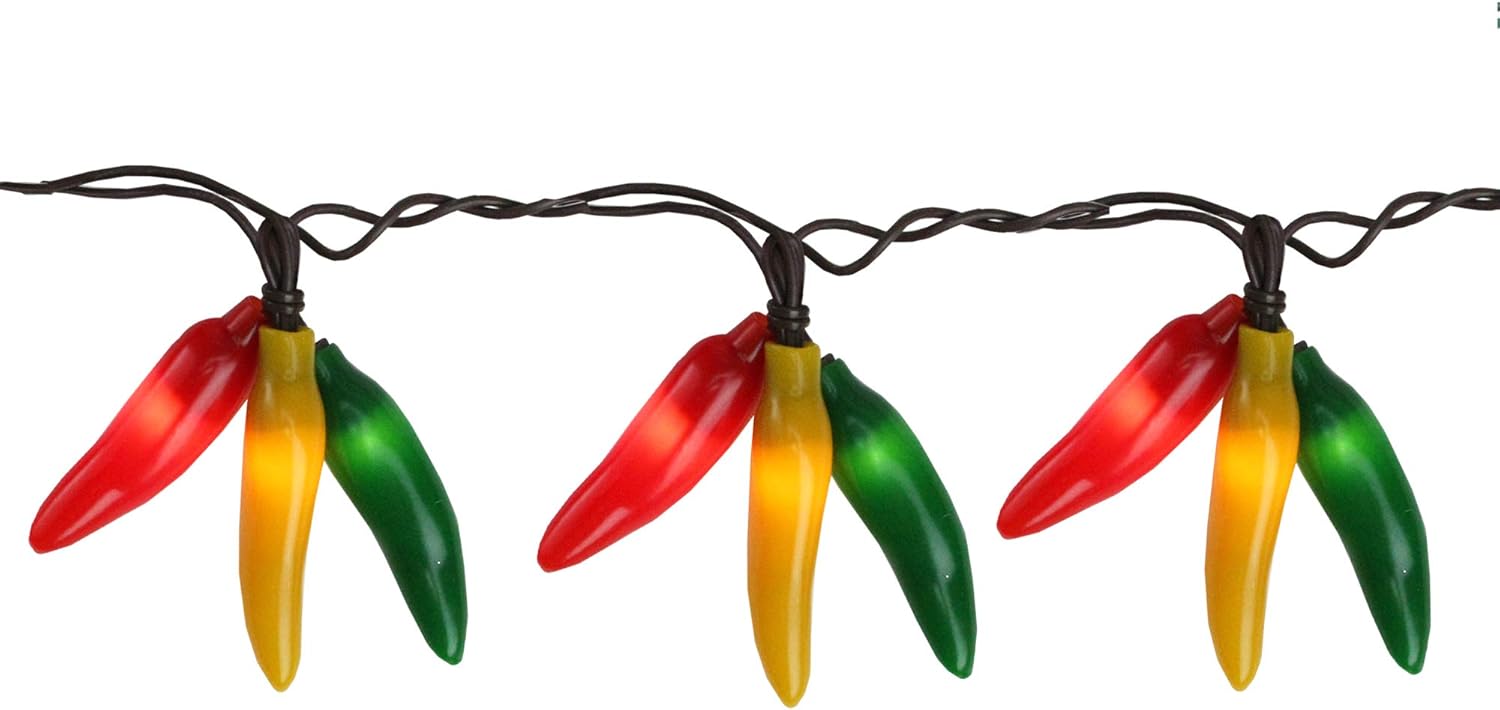36 Red, Yellow and Green Chili Pepper Cluster String