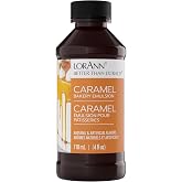 LorAnn Oils Caramel Emulsion &amp; Flavoring For Baking | Better Than Caramel Extract For Cookies, Cakes, Drinks, Icing, Pasteries - Gluten Free, Water-Based, USA-Made, 4 Fl Oz