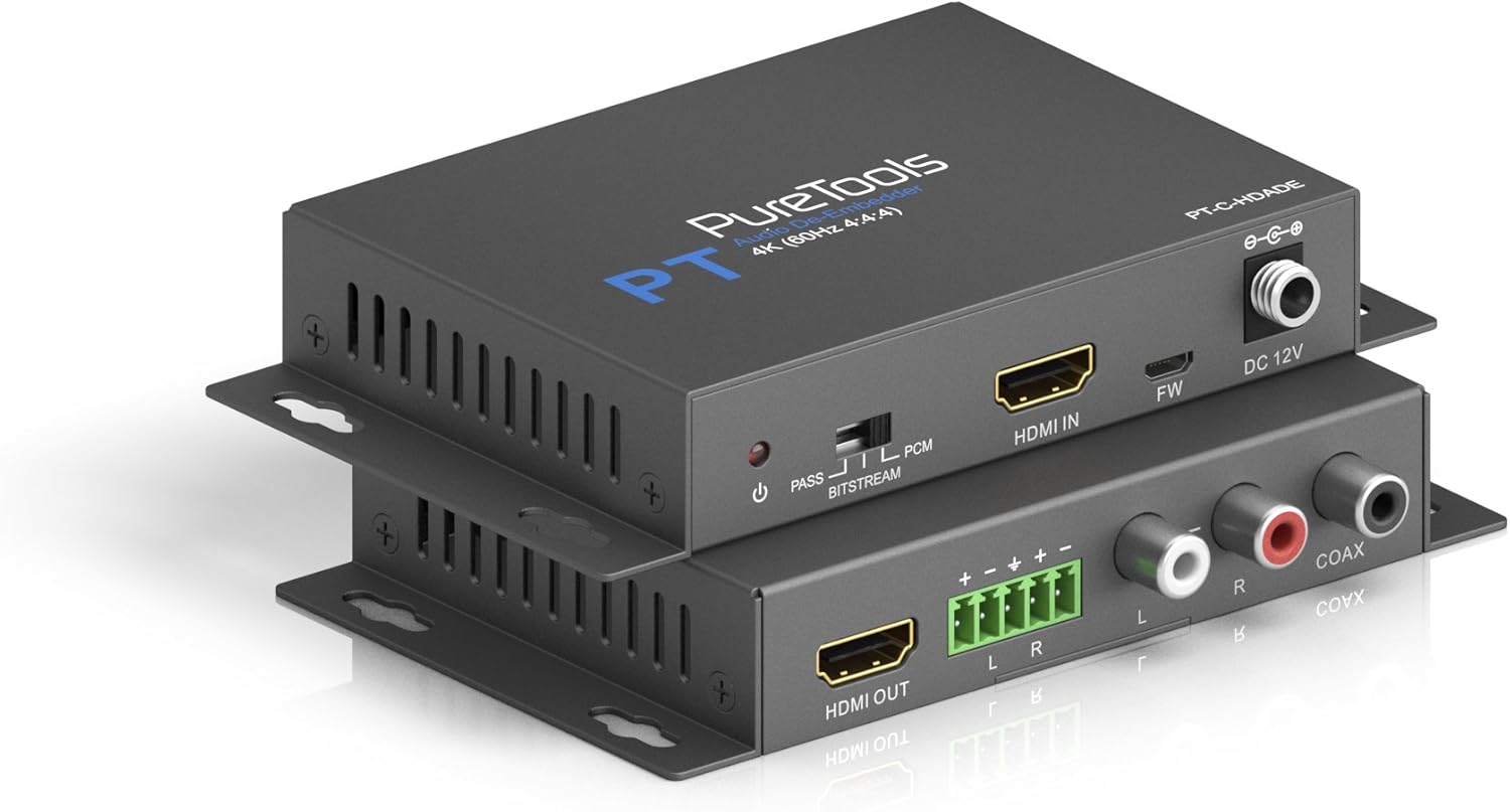 PureTools PT-C-HDADE HDMI Audio De-Embedder, 4K (60Hz 4:4:4), black - Image 4
