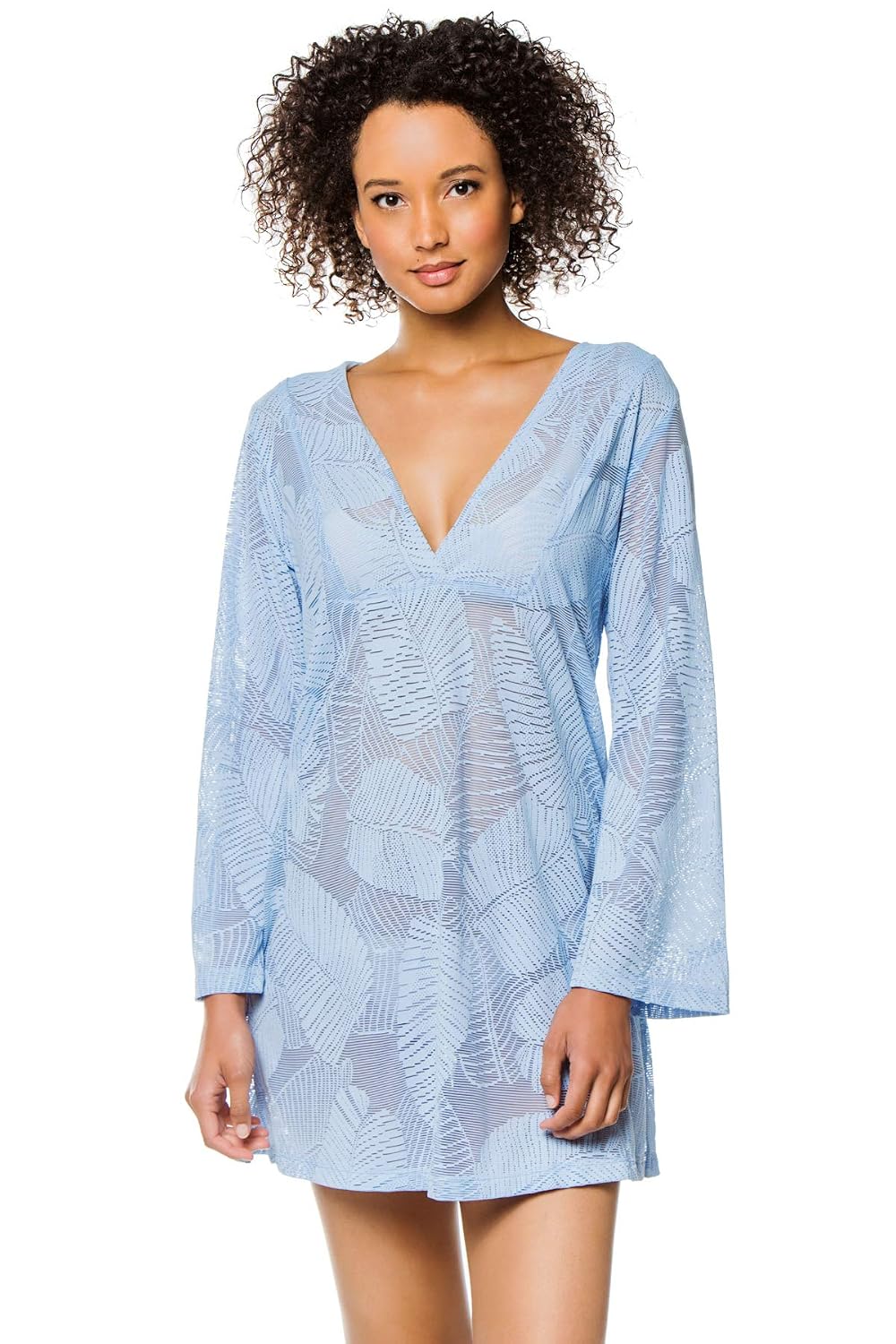 J VALDI Womens Wovens Sheer Long Sleeve 