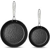 imarku Non Stick Frying Pans Set - 8 & 10 inch Nonstick Skillets Used for Cooking Egg Omelette, Cool Stainless Steel Handle, Oven Safe, Dishwasher Safe