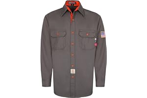 BOCOMAL FR Shirts for Men Flame Resistant Light Weight NFPA2112 Fire Retardant Welding Shirt Water & Oil Repellent Finish