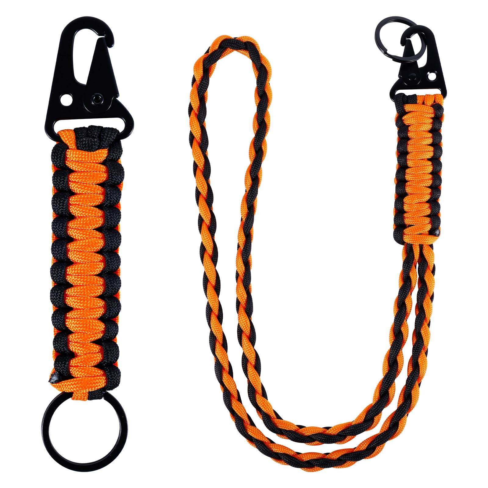 Braided Strong Lanyard with Carabiner, Braided Keychain Lanyard Strap Paracord Necklace Braided Strong Lanyard Heavy Duty Lanyards for Camera Keys Whistle Traveling