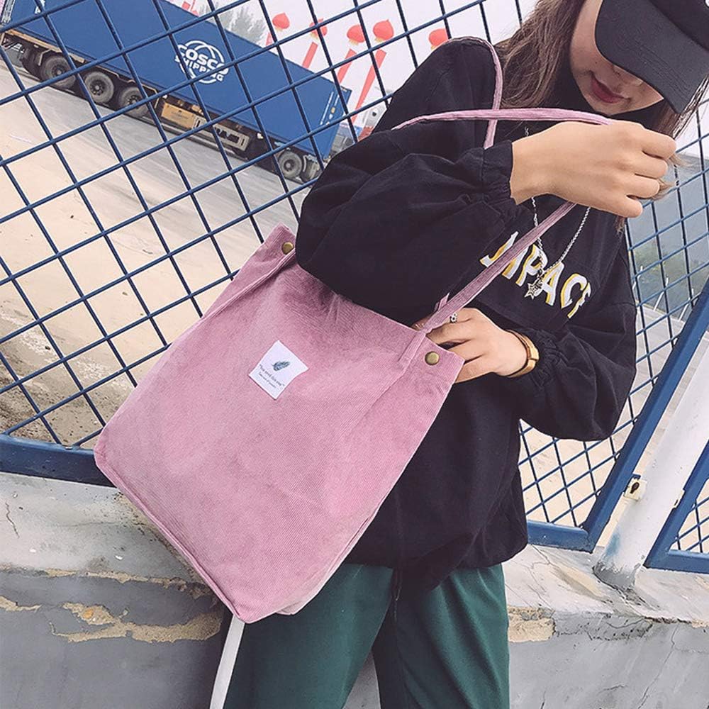 Funtlend Large Cord Bag for Women Corduroy Tote Bag Women Shoulder Handbags Totebag for School Shopping Work College Casual - Image 3