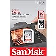 SanDisk Ultra 16GB Class 10 SDHC Memory Card Up to 80MB/S- SDSDUNC-016G