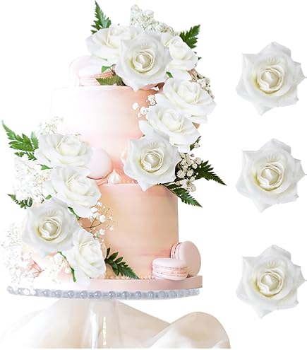 Laelfe 12 Pcs Rose Finte per Decorazioni, Bouquet Fiori Finti di Rosa con Steli Lunghi, Rose Artificiale per Composizioni di Nozze Casa Giardino Partito Decorazioni Floreali (Oro