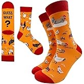 Cusrtyh Chicken Lovers Novelty Funny Breathable Printed Cotton Socks, Unisex Cozy Knitted Crew Socks, Gifts for Animal Lovers Teens Friend Bestie Coworker BBF, Easter Gifts