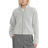 Talakeno Womens Fleece Jackets Casual Long Sleeve Sherpa Jacket Warm Fuzzy Full Zip Up Sweatshirt Coat with Pockets