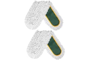 BUVE 24" Commercial Dust Mop Replacement Padsfor Cleaning Office Garage Hardwood Warehouse, 2 Pack ,Green