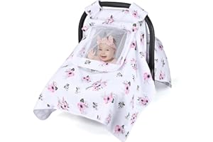 Winter Baby Car Seat Cover: Infant car seat Covers for Babies Boys Girls, Sun Protection Newborn Carrier Canopy with Mesh Pee