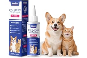 Wellix PET Dog Eye Drops, Eye Drops for Dogs&Cats, Dog Eye Infection Treatment to Soothe Eye Allergy, Soothe Dry Eyes Pink Ey