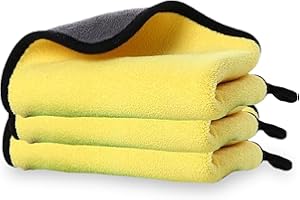 High Street Co Microfiber Towels for Cars (Pack of 3) - Wash Rags with High GSM, Highly Absorbent, Soft & Lint-Free - Cleaning Rags Cloths for Car Wash Detailing Drying & Home Cleaning Supplies