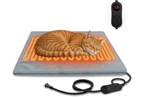 AFDUV Pet Heating Pads for Cats & Dogs Outdoor Indoor, 17.7 * 17.7inches Puppy Cat Heating Pad Bed Mat Outdoor Waterprooof, Heated Dog Blanket Bed Outside, Gifts for Cats Puppy in Winter