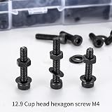 YOUYIDUN M4 Nuts and Bolts Set 405 Pcs Hex Socket Head Cap Screws Washers view 3