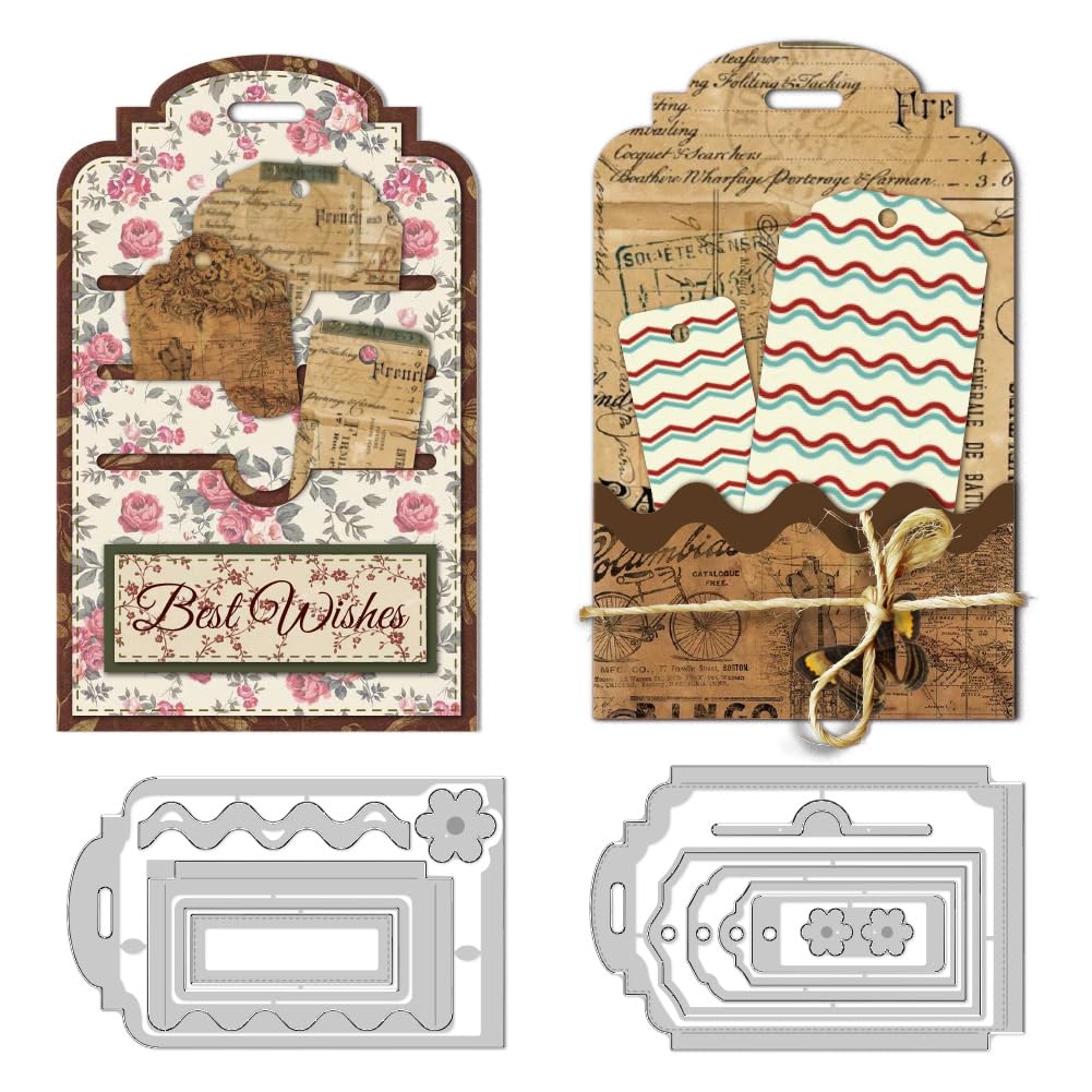 DELORIGIN Pocket Cutting Dies - Carbon Steel Die Cuts - Stencils for DIY Paper Craft - Card Albums - Gift Decor