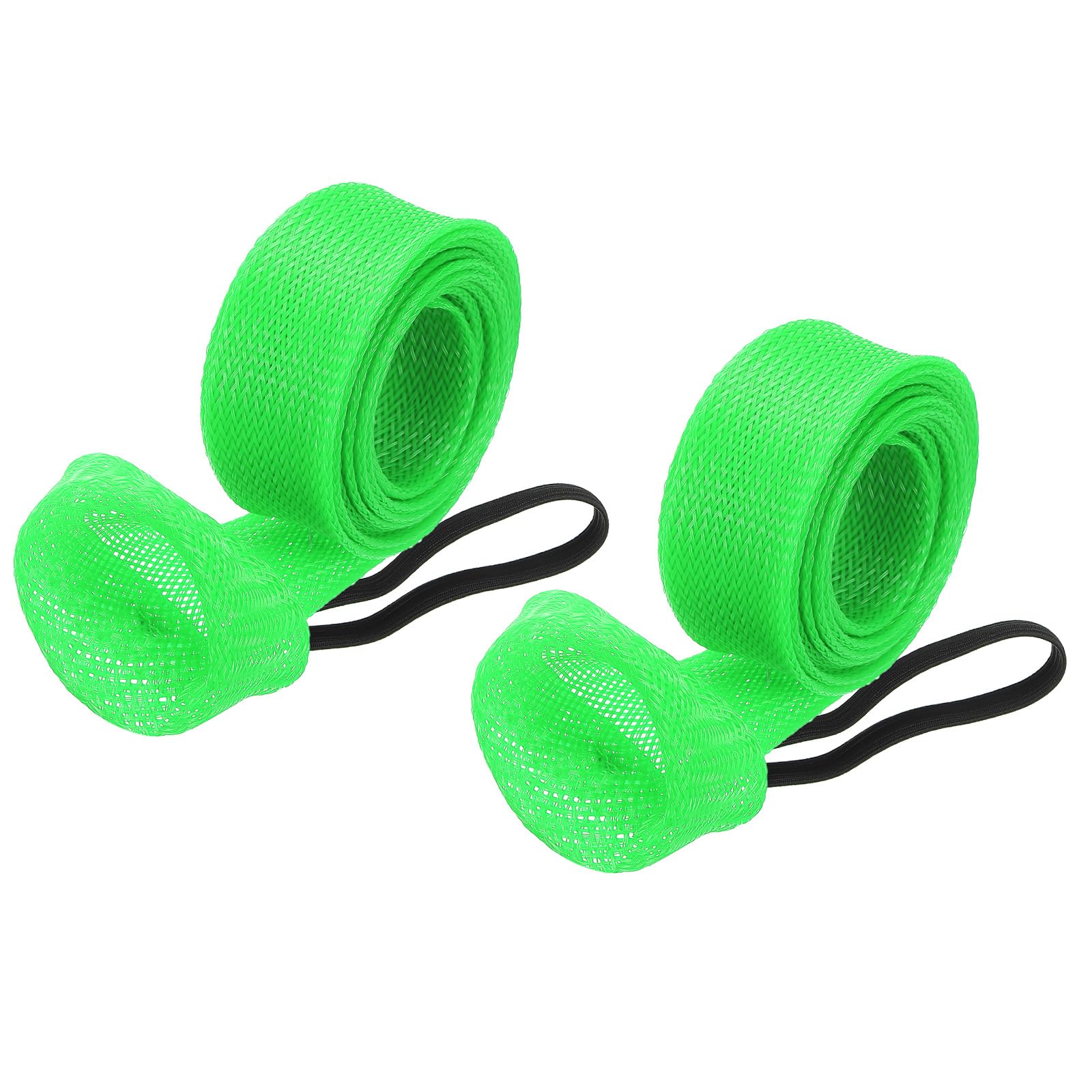 PATIKIL 67 Inch Rod Sock, 2 Pcs Fishing Rod Sleeve Cover Braided Mesh Pole Protector Gloves Fishing Tools Flat End for Spinning Fishing Rod Fly Rod Ice Rod Casting Rod, Green
