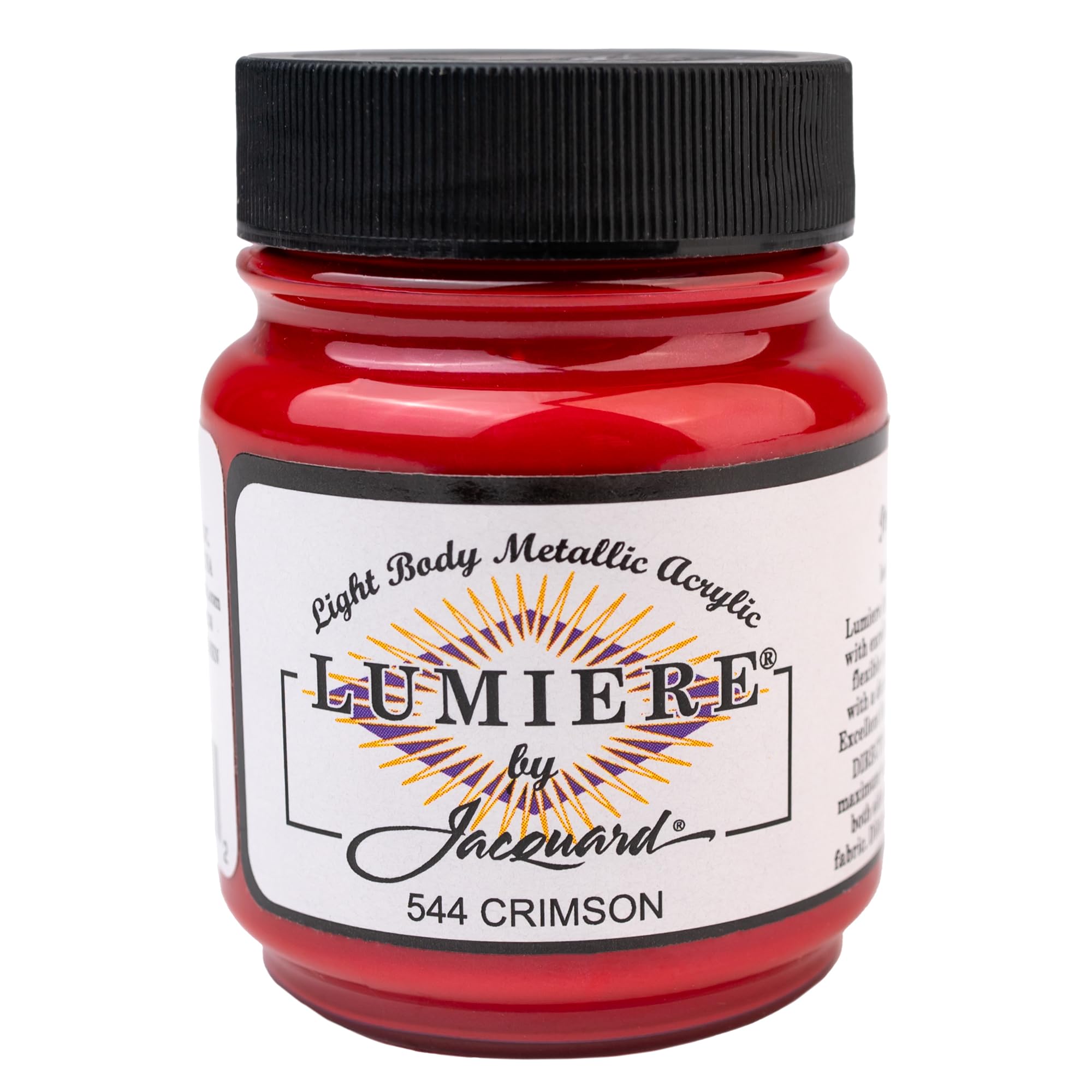 Jacquard Products 2.25 oz Lumiere Metallic Acrylic Paint, Crimson