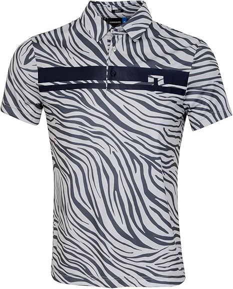 J Lindeberg Clark Print Slim Fit TX Jersey - Zebra Worl Grey - S: Amazon.co.uk: Clothing
