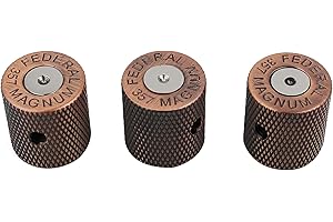 Guyker Guitar Knobs with 6mm Dia. Shaft Pots - Brass Bullet Case Style Tone and Volume Control Potentiometer Knob Replacement for Precision Electric Guitar or Bass (3 Piece, Bronze)