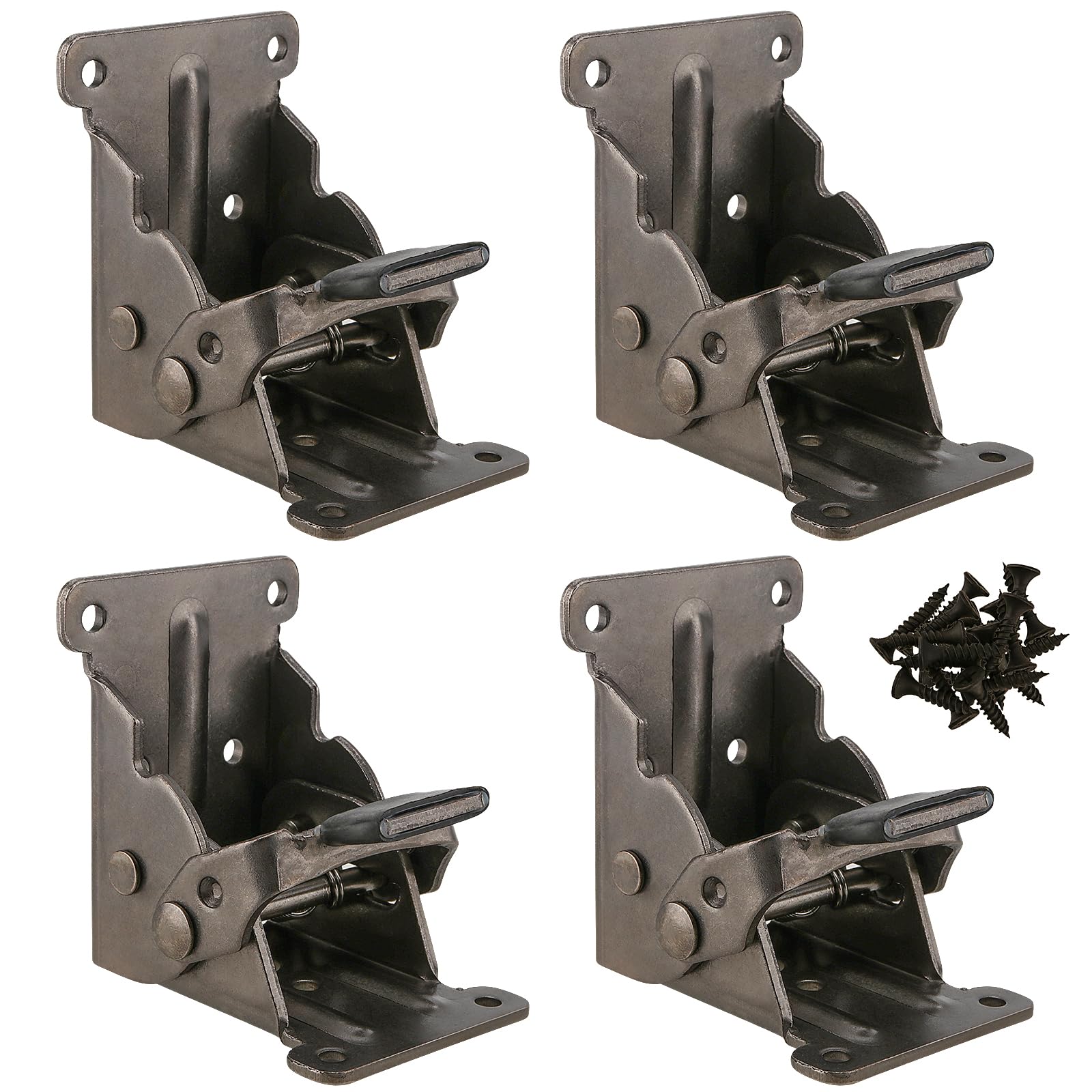 CHEUKYIU Brand Steel Folding Hinge Table Legs, Contemporary Style, Black Finish, Load Capacity 80 kg