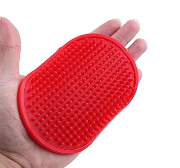 Dogspot 2 in 1 Rubber Hand Brush (Pack of 4), Multicolor